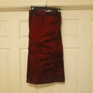 Burgundy Strapless Dress